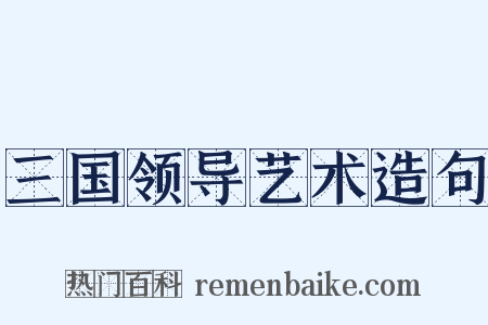 三国领导艺术造句是什么意思的图片